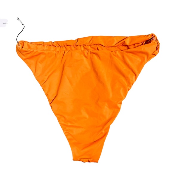 New Anemos Swim The Draped Asymmetric Midi Bikini Bottoms in Vintage Orange - Picture 3 of 3